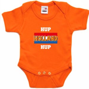 Oranje fan romper voor babys - hup Holland hup - Holland / Nederland supporter - EK/ WK romper / outfit 80