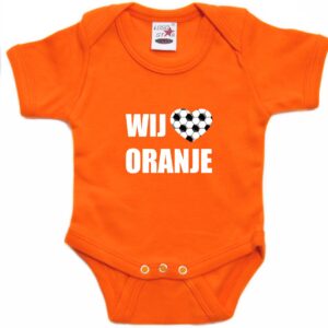 Oranje fan romper voor babys - wij houden van oranje - Holland / Nederland supporter - EK/ WK romper / outfit 80