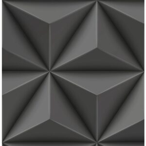 Origin Wallcoverings eco-texture vliesbehang grafisch 3D motief donkergrijs - 347816 - 0,53 x 10,05 m