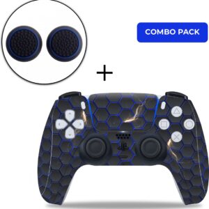 PS5 Controller Skins PlayStation Stickers + Thumb Grips Voordeelpakket - Hex Lightning Combo Pack