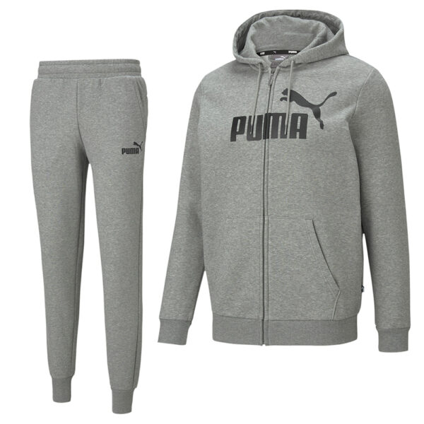 PUMA Essential Big Logo Full-Zip Trainingspak Grijs