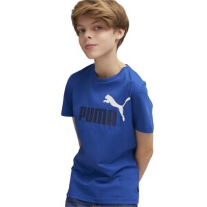 PUMA Essentials+ 2 Logo T-Shirt Kids Blauw Zwart Wit