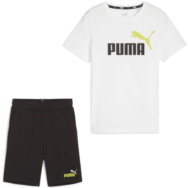 PUMA Essentials+ 2 Logo Zomerset Kids Wit Zwart Geel