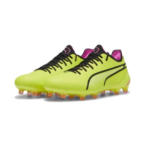 PUMA King Ultimate Gras / Kunstgras Voetbalschoenen (MG) Dames Geel Zwart Roze