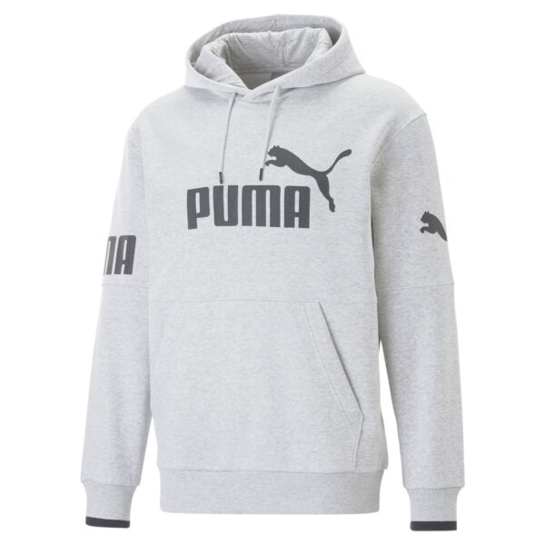 PUMA Power College Block Fleece Hoodie Grijs Zwart