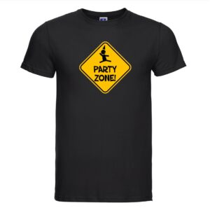 Party Zone T-shirt | Grappige tekst | T-shirt tekst | Fun Shirt | Tshirt | Zwart Shirt | Verjaardag | Feest | Festival | Vakantie | Vrijgezellenfeest | Bruiloft | Maat S