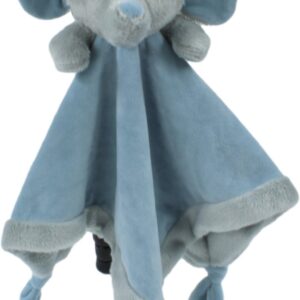 Petit Villain Krel knuffeldoek - olifant - lekker zacht - jongen boy - kraam cadeau - in grijs en blauw