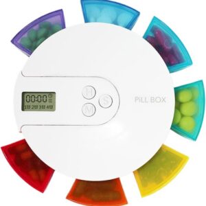Pillendoosje-automatische pillendispenser met 7 dagen elektronische medicatiemanager - 7 kleuren