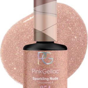 Pink Gellac 254 Sparking Nude Gel Lak 15ml - Lichtroze Gellak Nagellak - Manicure Gelnagels - Glitter Gel Nagellak