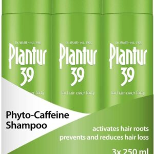 Plantur 39 Cafeïne Shampoo voorkomt en vermindert haaruitval 3x 250ml | Voor fijn broos haar