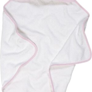 Playshoes - Handdoek met capuchon voor kinderen75x75cm - Olifant - Wit/Roze - maat Onesize