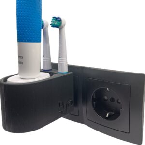 Plugware Oral-B Elektrische Tandenborstelhouder- Opzetborstelhouder - Zwart - Kabelloos opladen - Badkamer accessoires - zonder boren