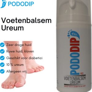 Pododip Voeten Crème 100 ml - Droge huid - Diabetische voet - met Ureum