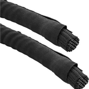Polyester kabelsleeve zelfsluitend met mantel - 10mm / zwart - 5 meter