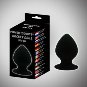 Power escorts - BR144 - Rocket Drill Mega - Gote Dikke Anal Plug - Dikke Vette Buttplug met grote zuignap - Hoogte 11,4 cm dia 6,2 cm - Mega plug - Mega suction cup - stoere Cadeaubox - ideaal om te geven of te ontvangen