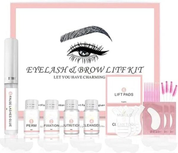 Premium Lash Lift Kit - Wimperverf - Lash Lift Set - Brow Lift Kit - Lash Lifting Starterspakket - Oogmake-up - Beauty - Wit met Roze