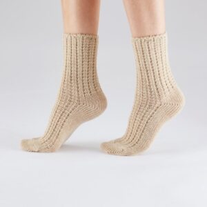 Pretty Polly - Lounge - Dames sokken - Huissokken - Bedsokken - Dikke sokken - One Size - Kleur - Beige
