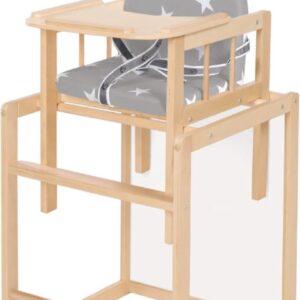 Primero - Kinderstoel - baby - eetkamerstoel - meegroeistoel - 3-in-1 - eetstoel baby - eetstoel - hout - Grijs - Tot 10 jaar