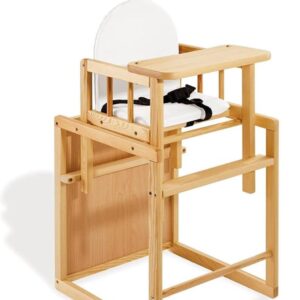 Primero - Kinderstoel - baby - eetkamerstoel - meegroeistoel - 3-in-1 - eetstoel baby - eetstoel - hout - Wit - Tot 10 jaar