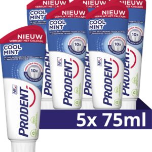 Prodent Tandpasta - Cool Mint - 10x verbeterde bescherming tegen (suiker)zuren** en tandplak - 5 x 75 ml