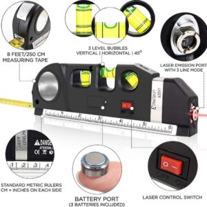Professionele Laser Waterpas - Inclusief Batterij - Verticaal, Horizontaal & Kruislijnlaser - Klussen - Rolmaat, Liniaal & Waterpas