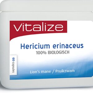 Pruikzwam Hericium Erinaceus 100% natuurlijk 60 capsules - 100% natuurlijk - Bevat volledig gamma van het vruchtlichaam - Vitalize