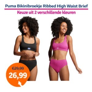 Puma Bikinibroekje Ribbed High Waist Brief Black Combo-M