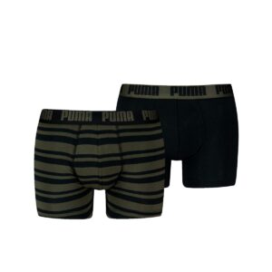 Puma Boxershorts Everyday Heritage Stripe 2-pack Forest Night Tonal-M