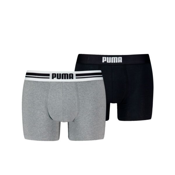 Puma Boxershorts Everyday Placed Logo 2-pack Grey Melange / Black