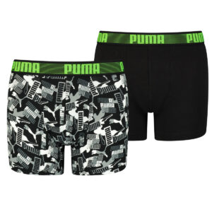 Puma Boys Boxershorts Logo AOP Green Combo 2-Pack