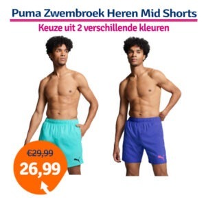 Puma Zwembroek Heren Mid Shorts Electric Mint-S