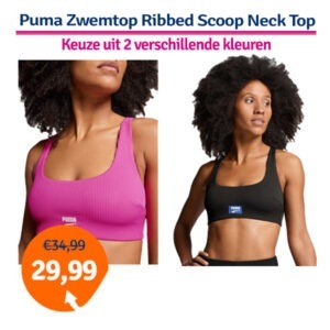 Puma Zwemtop Ribbed Scoop Neck Top Neon Pink-S