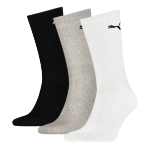 Puma sokken hoog wit-zwart-grijs 3-pack-39-42