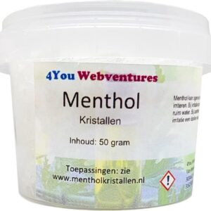 Pure menthol kristallen per 500 gram in geschenk verpakking (10 luxe cups) - sauna - smaakstof - e-liquids - verkoudheid - geur - verdampen - DIY persoonlijke verzorgingsproducten