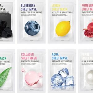 Purity Sheet Mask Pack Bladmasker pakket (8 soorten) huidverzorging Hydraterende en voedende en natuurlijke ingrediënten voor alle huidtypes