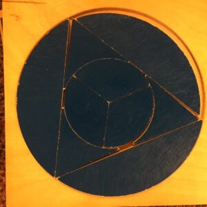 Puzzel cirkel blauw 9 stukjes