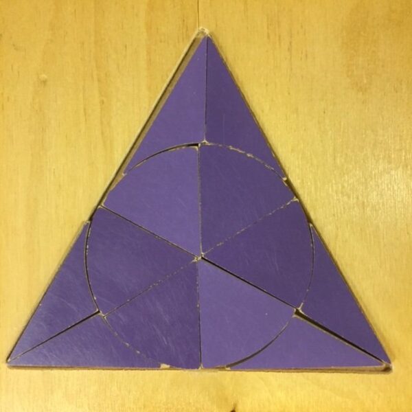 Puzzel driehoek lila 12 stukjes