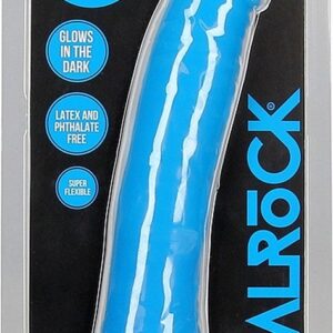 REALROCK - dildo - 7 inch - met zuignap - glow in the dark - blauw
