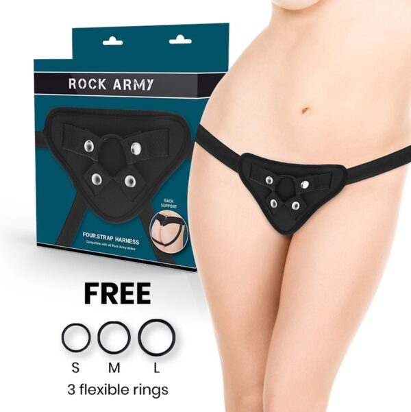ROCKARMY - ADJUSTABLE HARNESS AND FLEXIBLE RINGS | SEX TOY FOR COUPLES | DILDO STRAP ON SEX TOY FOR WOMAN | BODY STRAP ON