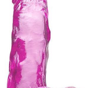 Realistische Doorzichtige Dildo met Balzak 20.00 cm - Roze