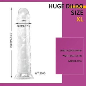 Realistische dildo voor vrouwen - dildo met sterke zuignap, zachte twee lagen siliconen, 25 cm