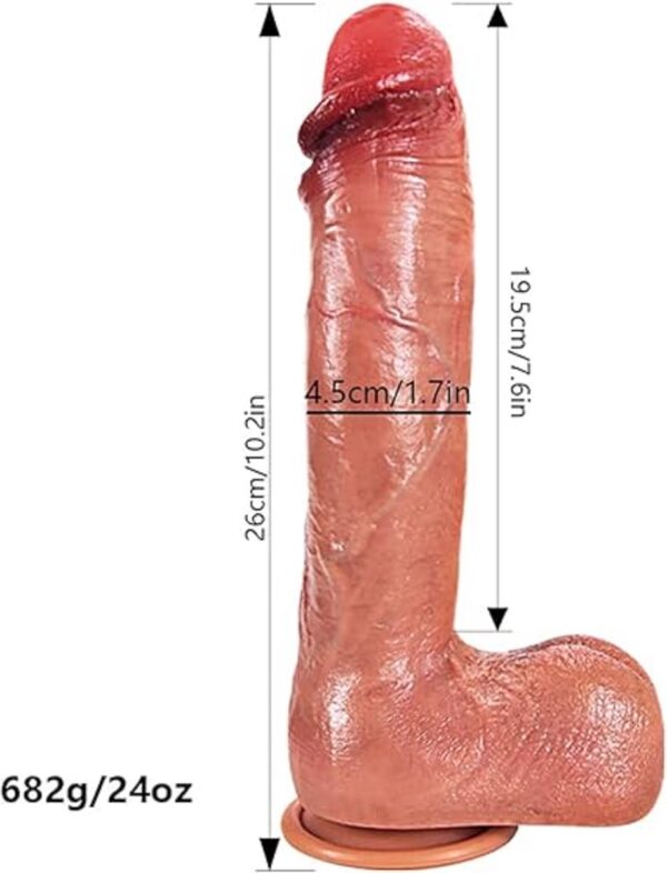 Realistische dildo voor vrouwen - dildo met sterke zuignap, zachte twee lagen siliconen, 26 cm