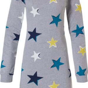 Rebelle - Colourful Star - Nachthemd - Grijs/Blauw - Maat 38