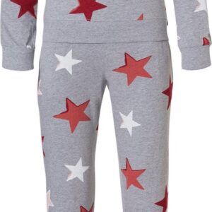 Rebelle - Colourful Star - Pyjamaset - Grijs/Rood - Maat 36