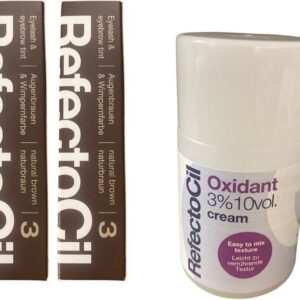 RefectoCil 2 stuks Natuurbruin + 100ml Crème Oxidant