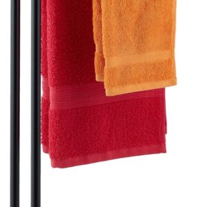 Relaxdays handdoekenrek - vrijstaand - staal - handdoekhouder- 2 stangen - modern - zwart