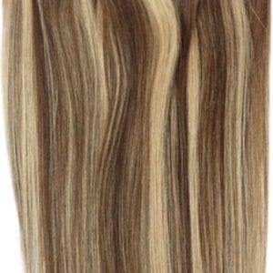 Remy Human Hair extensions Double Weft straight 18 - bruin / blond 4/27#