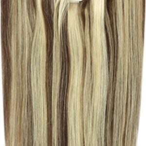Remy Human Hair extensions Double Weft straight 18 - bruin / blond 4/613#
