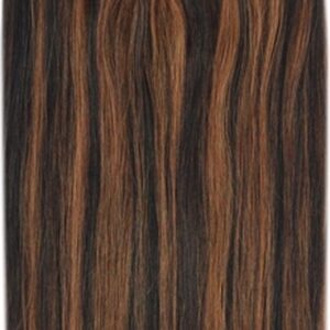 Remy Human Hair extensions Double Weft straight 18 - zwart / rood 1B/30#