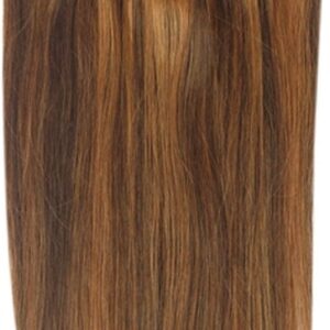 Remy Human Hair extensions Double Weft straight 22 - bruin / rood 4/30#